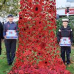 A beautiful Poppy Drape made with 10,000 knitted crochet poppies has been unveiled in the Remembrance Gardens on Lord Street in Southport. It was created by volunteers from the Southport Hookers group, working with Southport Royal British Legion. The installation was unveiled by Sefton Council Leader Cllr Marion Atkinson alongside local cadets. Photo by Andrew Brown Stand Up For Southport