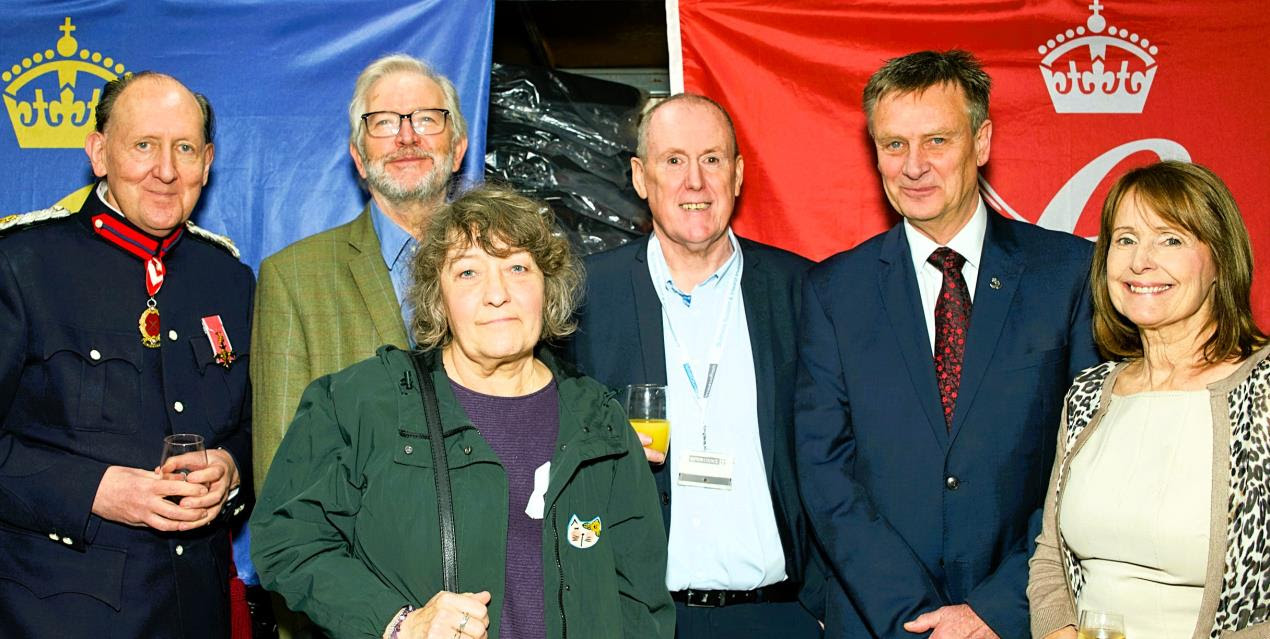 l-r High Sheriff of Merseyside, Professor John Mohin OBE DL, Peter Dowd MP, Cllr Paulette Lappin, Mike Mullin -