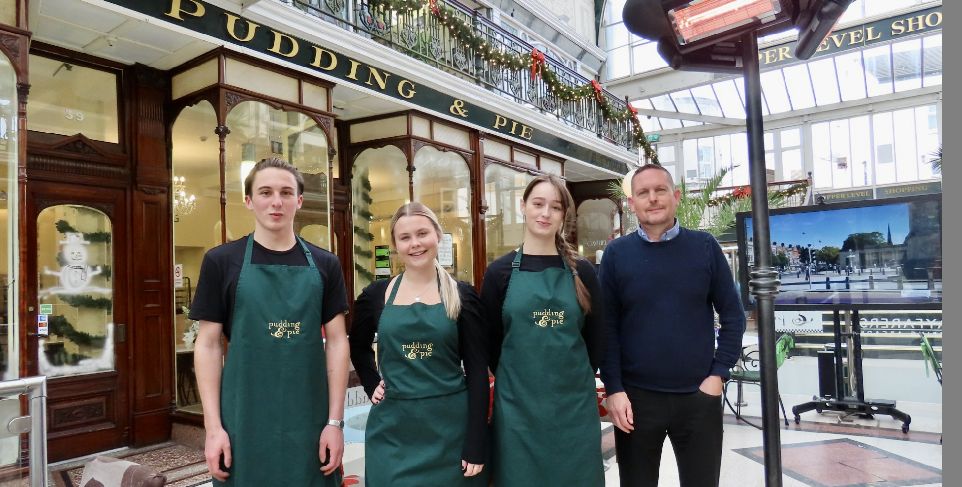 Dave Gomery and the team at Pudding and Pie in Wayfarers Shopping Arcade in Southport.