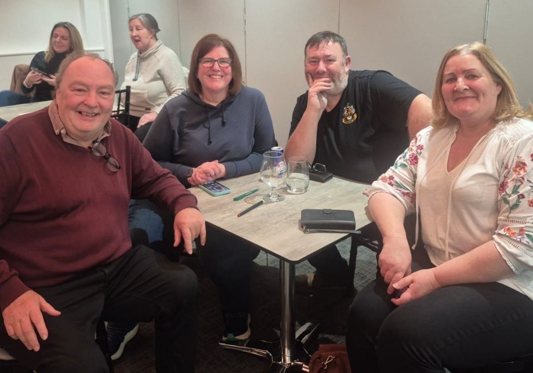 Guests including club Chair Peter Mitchell (left) enjoy the Southport Football Club quiz