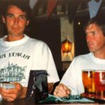 Alan Hansen (left) and Kenny Dalglish (right) at a charity event at the Casa Italia restaurant in Southport in 1992