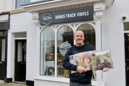 Howard Ryding has opened the new Bonus Track Vinyls record shop on Union Street in Southport town centre. Photo by Andrew Brown Stand Up For Southport