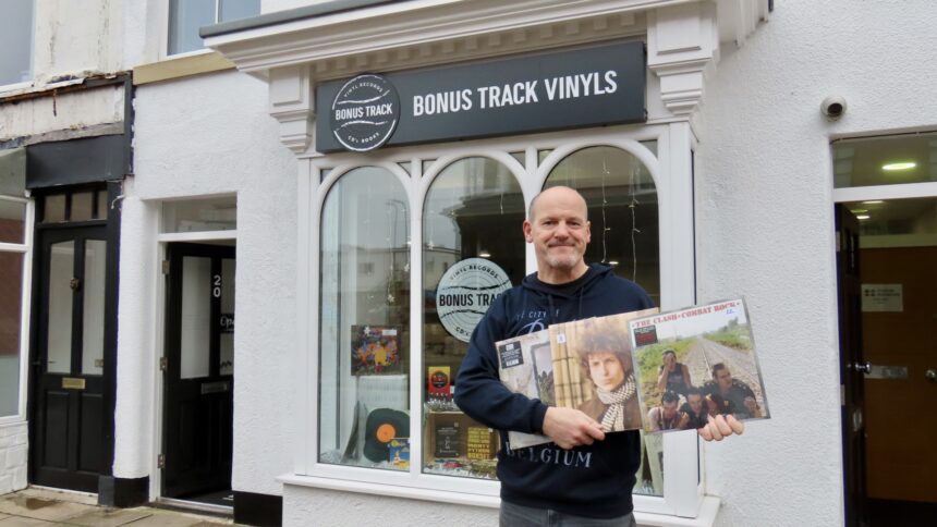 Howard Ryding has opened the new Bonus Track Vinyls record shop on Union Street in Southport town centre. Photo by Andrew Brown Stand Up For Southport