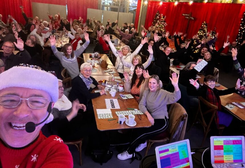 Christmas came to Southport Market in style when a crowd of people enjoyed a festive Comedy Bingo Winter Social. Photo by Brendan Riley