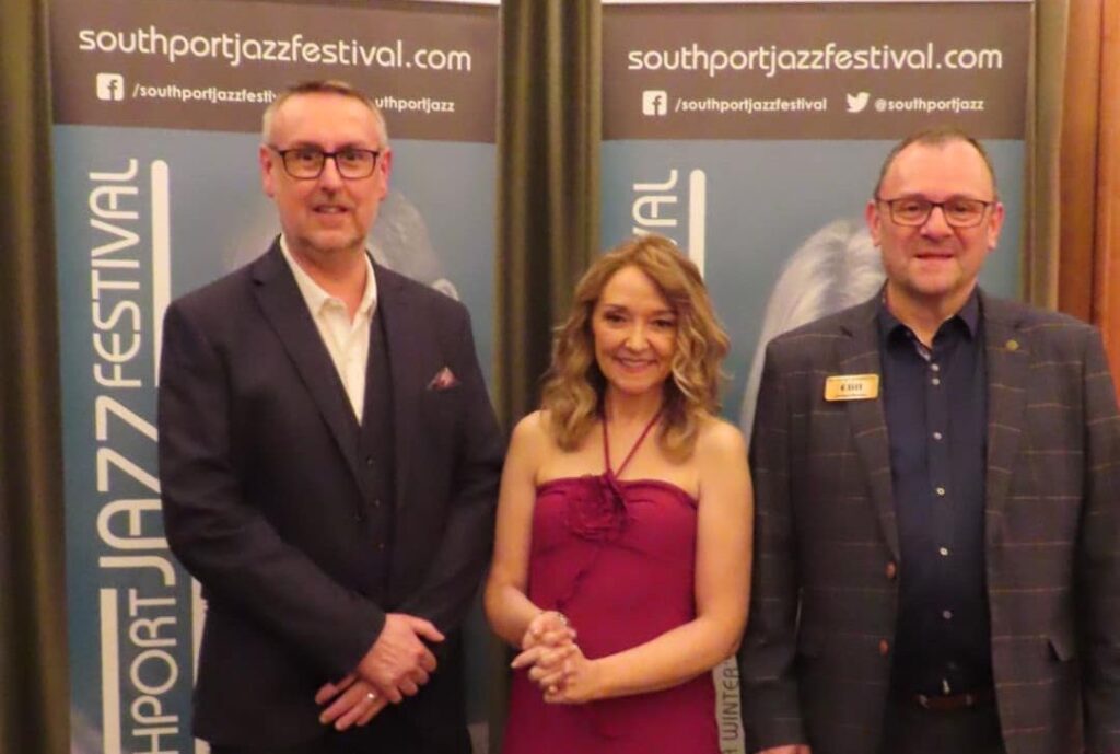 Southport Jazz Festival organisers Jez Murphy, Emma Holcroft and Clifford Ray. Photo by Andrew Brown Stand Up For Southport