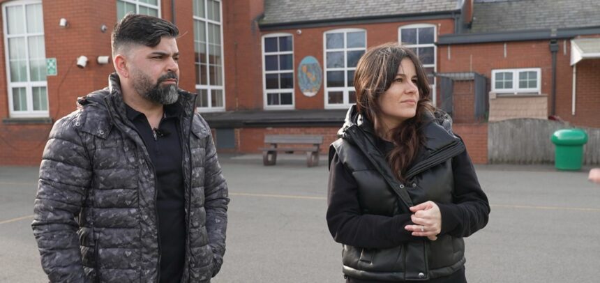 Alice's parents in the Churchtown playground. Photo: BBC Breakfast