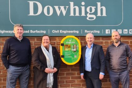 Dowhigh welcomed Sefton Council Leader Cllr Marion Atkinson to their headquarters where she officially unveiled their brand new community defibrillator