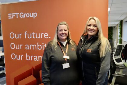 Jordan Duggan (left) and Kyla Watts (right) at EFT Group. Photo by Andrew Brown Stand Up For Southport