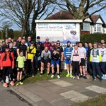 Alex Rigby at Ainsdale Sports and Social Club in Southport during his Running The Railways challenge of running past every Merseyrail train station. Photo by John Thompson