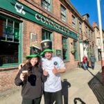 Stevie Cox and Harrison Brown outside Connolly's Irish pub on King Street in Southport. Photo by Andrew Brown Stand Up For Southport