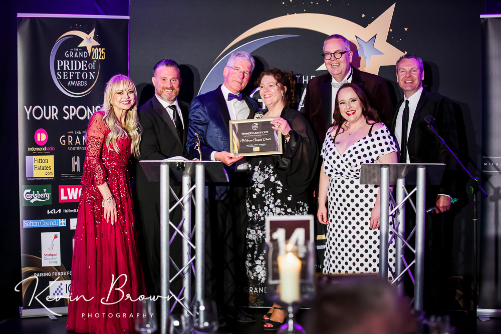 G:Force Gospel Choir, embedded within the Music Department at Formby High School, won the 2025 Sefton Arts Award sponsored by Fitton Estates at the Grand Pride Of Sefton Awards at The Grand in Southport. Photo by Kevin Brown Photography