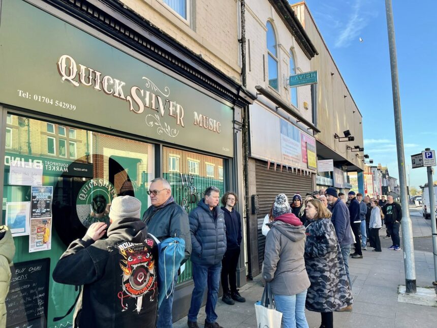 Crowds queued for hours in 2025 to enjoy the annual Record Store Day event at Quicksilver Music in Southport.
