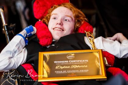 Dylan Roberts won a Sefton Child of Courage Award at the 2024 Grand Pride Of Sefron Awards at The Grand in Southport. Photo by Kevin Brown Photography