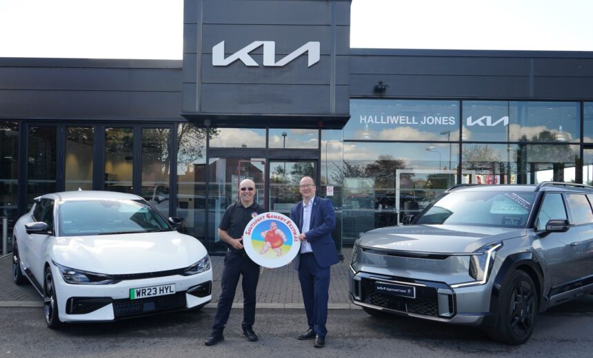 Halliwell Jones Kia Southport is proud to be the brand-new headline sponsor of the Southport Comedy Festival 2025. Halliwell Jones Marketing Manager Aidan Williams with Southport Comedy Festival Director Brendan Riley