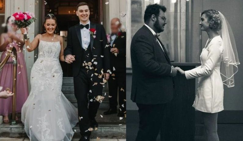 Lydia and Bill, Bebe King's unt and uncle (left) were married at Southport Town Hall while Florence and Alex, also Bebe's aunt and uncle, married at City Hall in New York. Florence & Alex photo by Ramon Christian; Lydia & Bill photo by Ryan Worthington