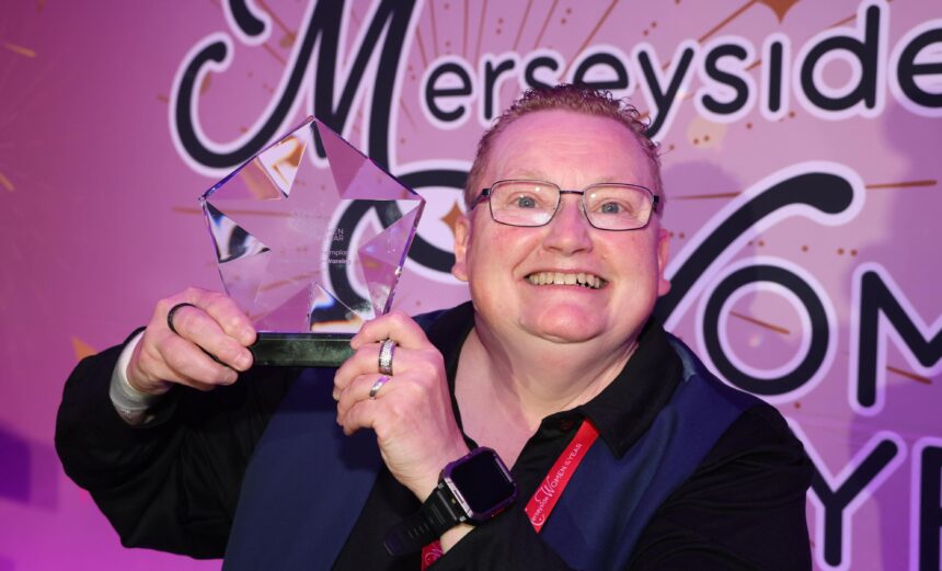 Sharon Gregory-Wareing from Southport won the Community Champion accolade at the Merseyside Women Of The Year (MWOTY) Awards. Photo by Ray Farley