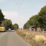 The A5036 before the street cleaning work had began