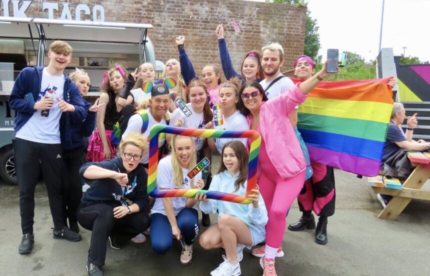 People enjoy the Sefton Pride event in Bootle.