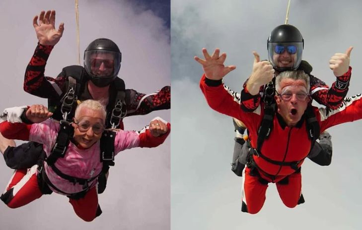 Jennifer Sephton and Adrian Antell, Head Teachers of Farnborough Road Infants and Farnborough Road Juniors Schools respectively, have completed a 15,000 skydive to raise thousands of pounds for the Elsies Story charity