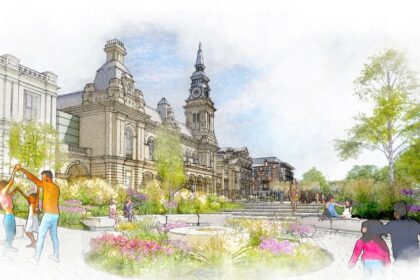 An artist's impression of how Southport Town Hall Gardens will look. Artist's impression by KKA Architects
