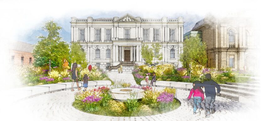 An artist's impression of how Southport Town Hall Gardens will look. Artist's impression by KKA Architects