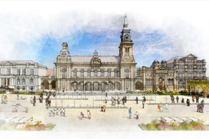 An artist's impression of how Southport Town Hall Gardens will look. Artist's impression by KKA Architects