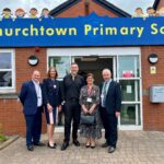 David Walliams paid a special visit to Churchtown Primary School in Southport, where Deputy lord Lieutenant of Merseyside Julie Lawson BEM awarded them with the Sefton School Of The Year Award sponsored by Southport College from the Grand Pride Of Sefton Awards