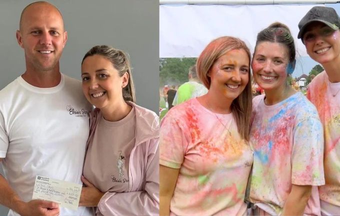 Jenni and David Stancombe were presented with £6,205 raised for Elsies Story through the Southport Colour Run at Southport Rugby Club