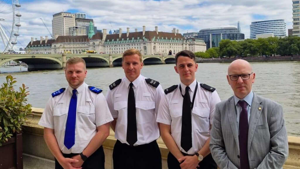 Sergeant Gregory Gillespie, PC Luke Holden, and PCSO Timothy Parry were thanked for their bravery during the Southport tragedy at the Houses of Parliament by Southport MP Patrick Hurley