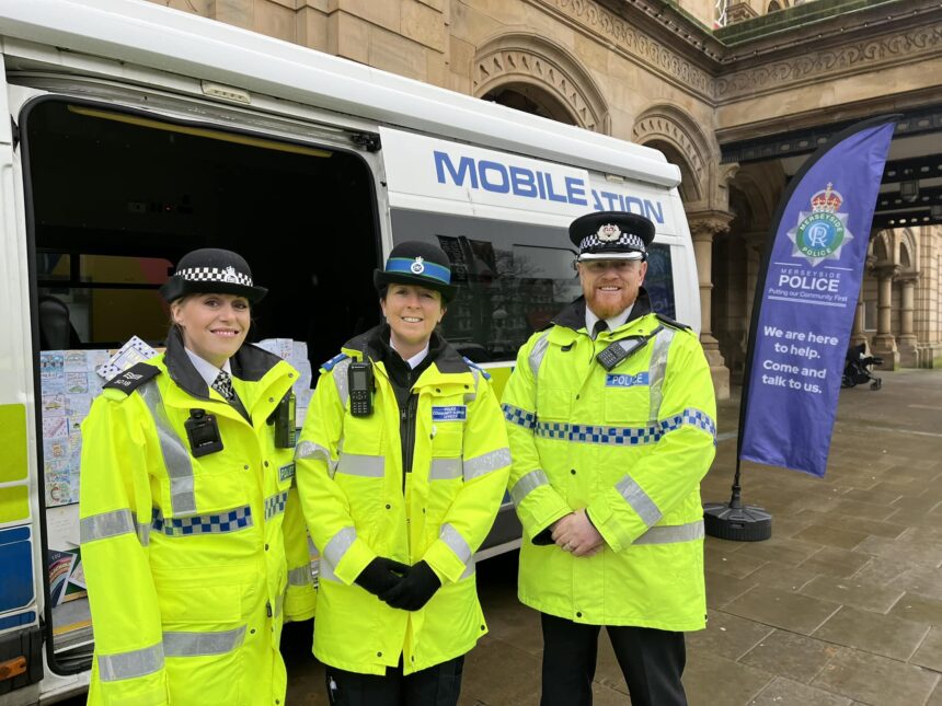 Merseyside Police officers in Southport town centre. Photo by Andrew Brown Stand Up For Southport
