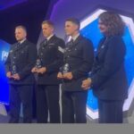 Sergeant Gregory Gillespie, PC Luke Holden and PCSO Timothy Parry from Merseyside Police have won the overall National Police Bravery Award 2025