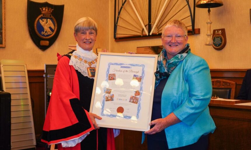The Mayor of Sefton Cllr June Burns with Angela White, Chief Executive of Sefton CVS
