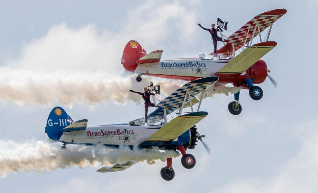 The AeroSuperBatics Wingwalkers are appearing at Southport Air Show