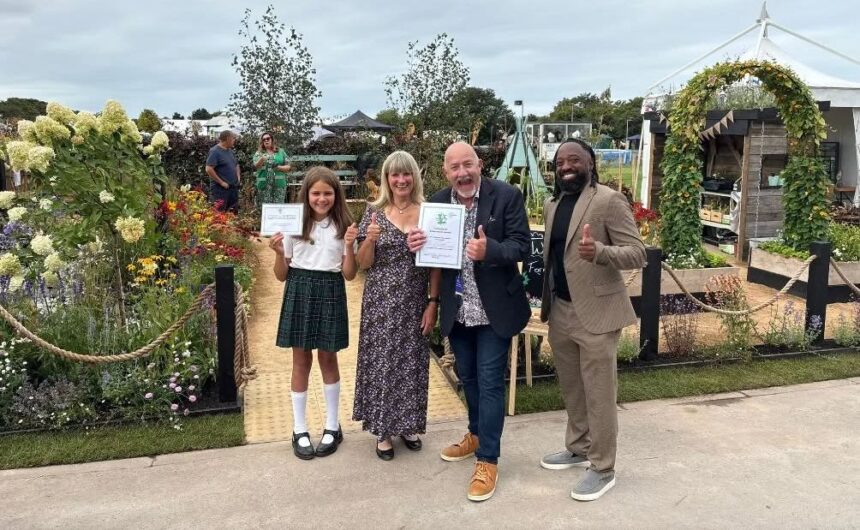 The Schools Design-A-Garden Competition at Southport Flower Show was won by the Gardening Club at Trawden Forest Primary School and designed by Jason Williams, The Cloud Gardener