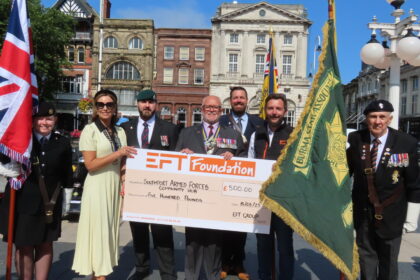 The EFT Foundation made a £500 donation to the Southport Armed Forces Community Hub at the 80th VJ Day event