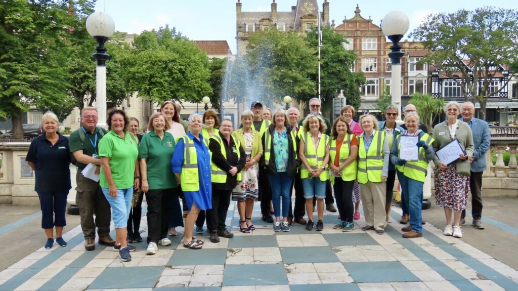 Southport showcased its splendour during a visit by Royal Horticultural Society National Britain In Bloom judges. Judges with the Lord Street In Bloom volunteers in the Town Hall gardens