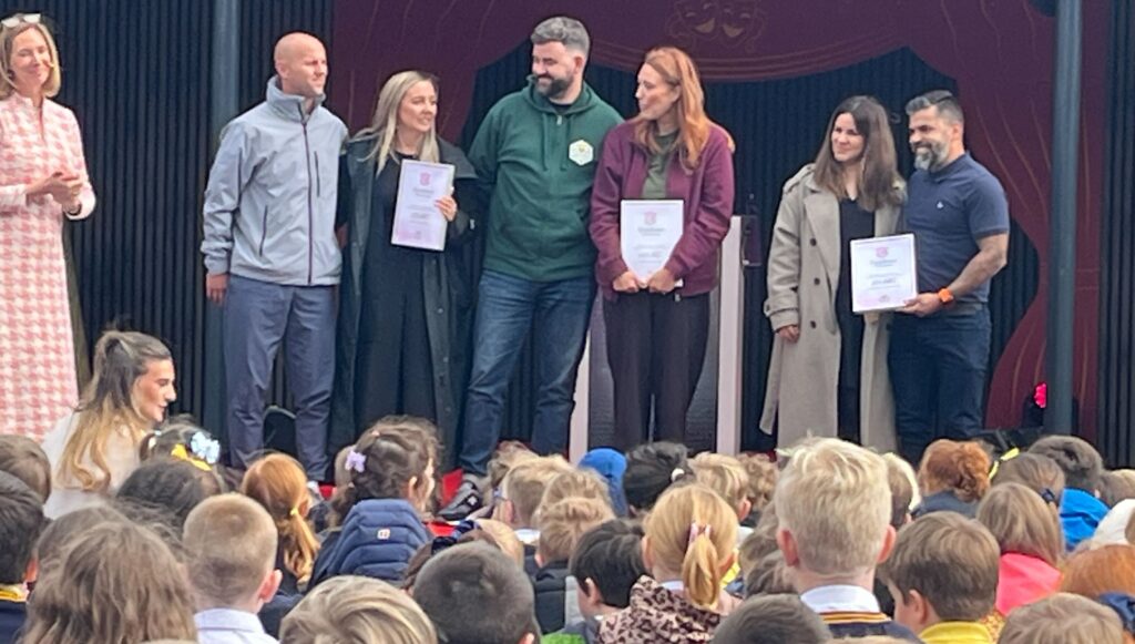 Children enjoyed the official opening of the new playground at Churchtown Primary School in Churchtown in Southport. The official opening was attended by Ben and Lauren King; Sergio and Alex Aguiar; and Dave and Jen Stancombe, with presentations made to each family.