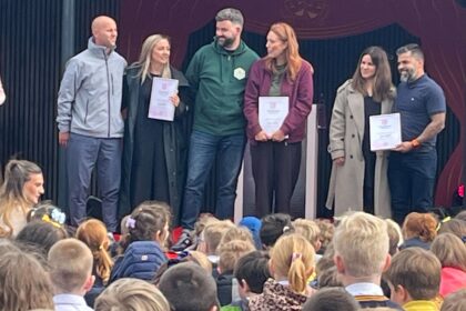 Children enjoyed the official opening of the new playground at Churchtown Primary School in Churchtown in Southport. The official opening was attended by Ben and Lauren King; Sergio and Alex Aguiar; and Dave and Jen Stancombe, with presentations made to each family.
