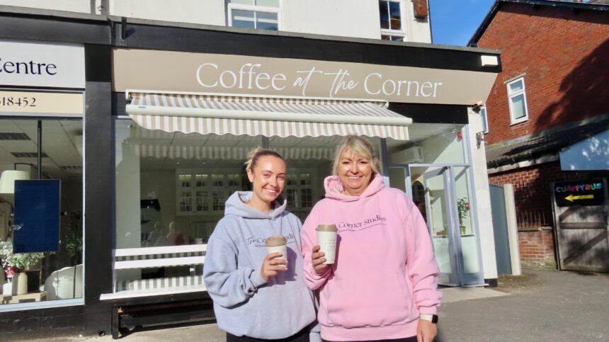 Coffee at the Corner in Churchtown in Southport. Owner Joanna Bond (left) with Mum Penny Lyon
