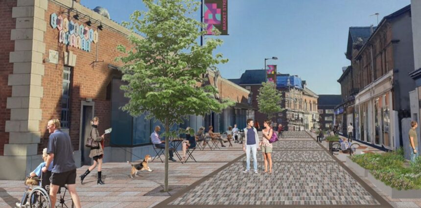 An artist's impression of how Market Street in Southport will look once work is complete