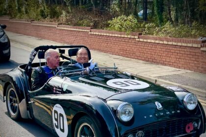 VIP Guest at the Cataclean Southport Speed Sprint Revival 2025 was the High Sheriff of Merseyside, Billy Hui BEM. He was a passenger in this fabulous Triumph TR3a sports car entered by Hamish Roscoe. Billy performed the Official Flag Drop at the start line which added a very special touch to the event.