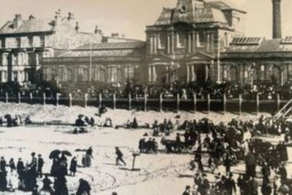 Victoria Baths in Southport in 1897 as viewed from Southport Beach