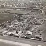 An old aerial picture of Southport. The fairground, Princes Park and the Marine Lake