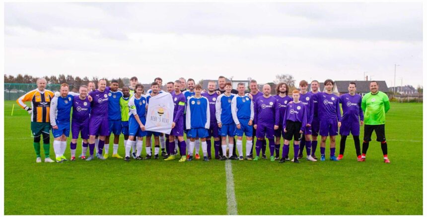 The TNF Group (Thursday Night Football) who have raised over £1,000 for Bebes Hive UK through their game at Fleetwood Hesketh in Southport