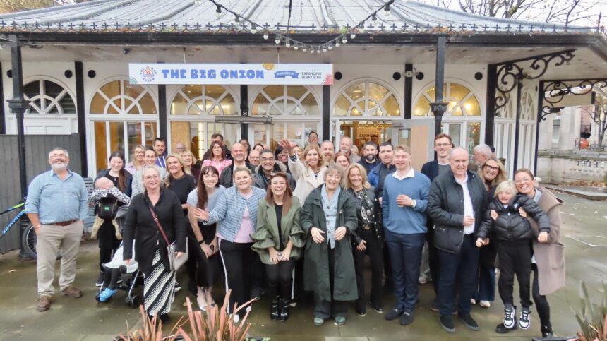 A large crowd of well-wishers and supporters enjoyed the soft launch of The Big Onion in the Town Hall Gardens in Southport. Photo by Andrew Brown Stand Up For Southport