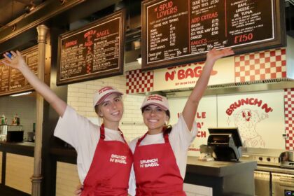 The new Brunch N' Bagel ourlet is opening at Southport Market. It is owned by Leanne Prescott (right) pictured with Grace from Brunch N' Bagel. Photo by Andrew Brown Stand Up For Southport