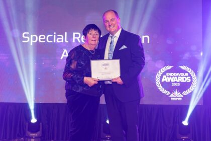 David Clayton, Endeavour CEO, with Helen Rawsthorne