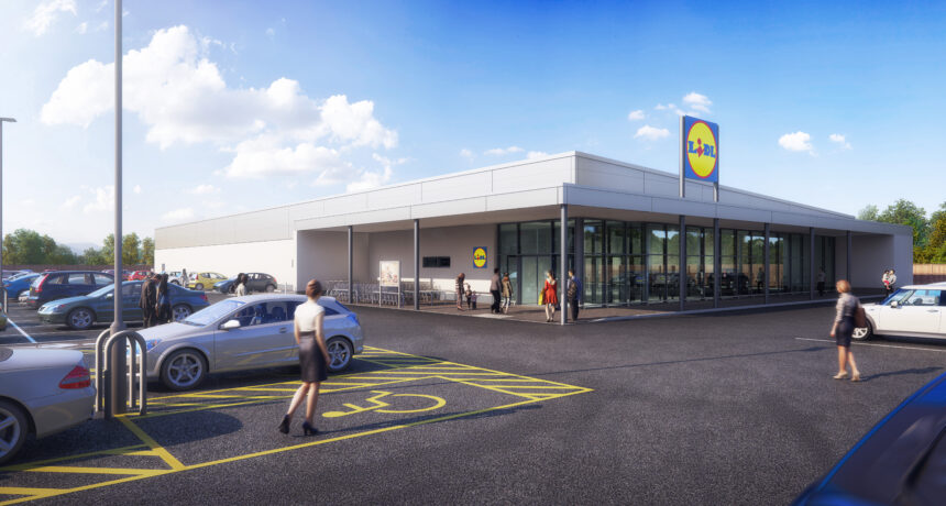 A CGI image of how the new Lidl store in Southport will look