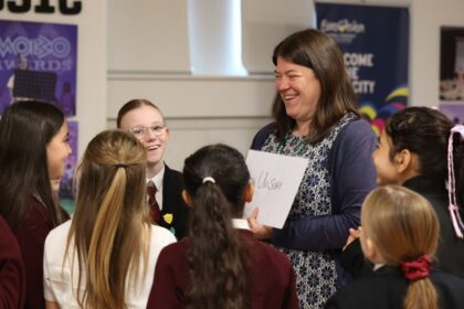 PCC Emily Spurrell interacting with young people