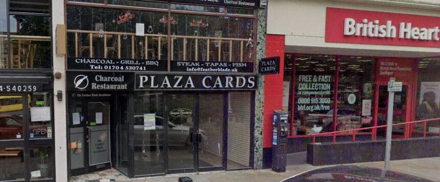 The former Plaza Cards store on Lord Street in Southport